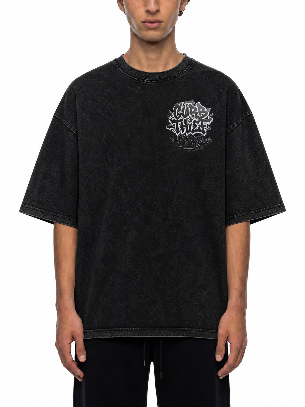 "VOID" Oversized Snow Washed Cotton T-Shirt