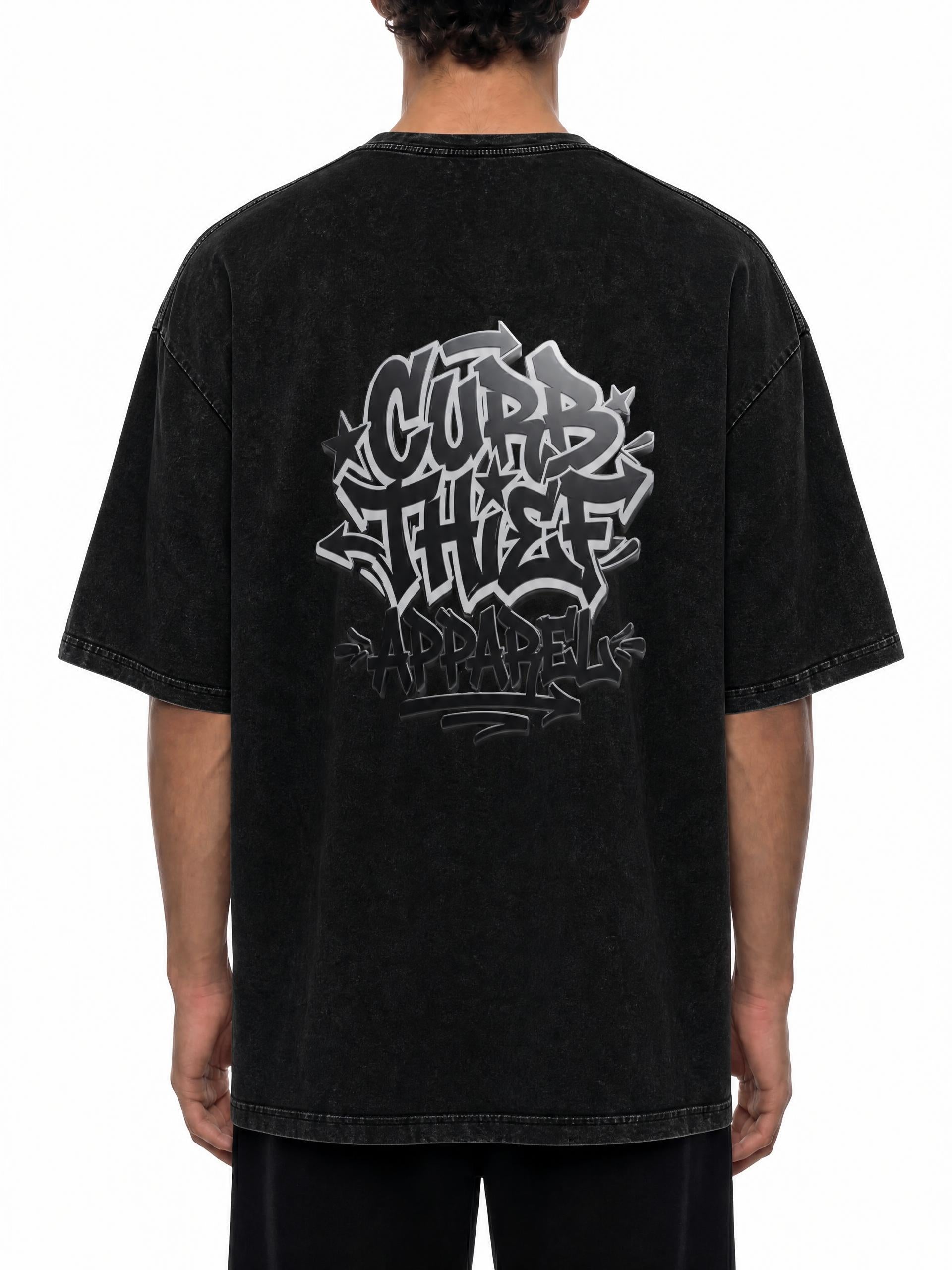 "VOID" Oversized Snow Washed Cotton T-Shirt