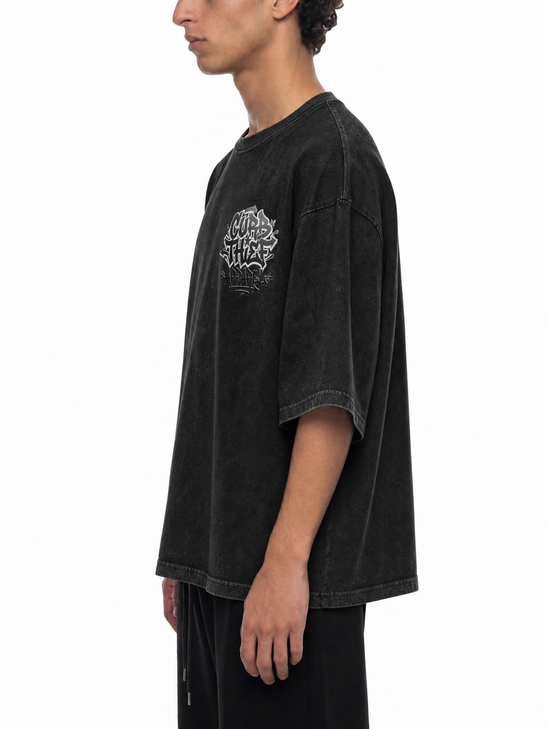"VOID" Oversized Snow Washed Cotton T-Shirt