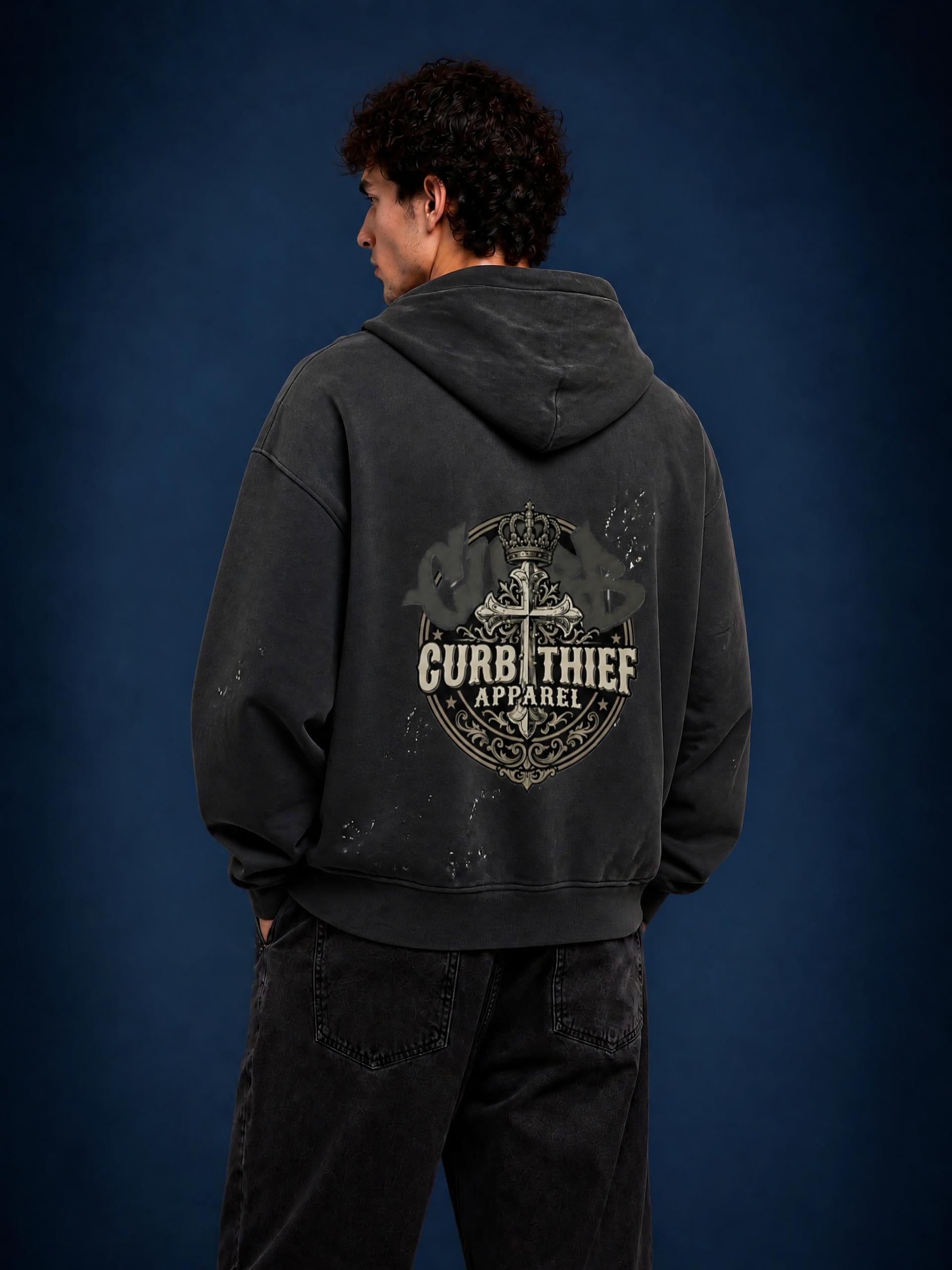 ASSET Vintage Wash Frayed Fleece Hoodie ASSET